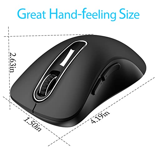 Image of memzuoix 2.4G Wireless Mouse, 1400 DPI Computer Mouse with USB Receiver, Portable Wireless USB Mice Battery Powered Cordless Mice for Laptop, PC, Desktop, 5 Buttons (Black)