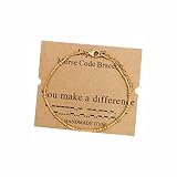 JoycuFF Morse Code Bracelets for Teens Daughter Inspirational Bracelets for Women Female Encourageme