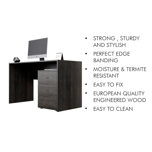 Image of Bniture Wooden Study Table for Home | Engineered Wood Study Table with Book Shelf | Multi Purpose Computer Desk for Writing & Study | Laptop Table for Home & Office | Giant Wood & Frosty White