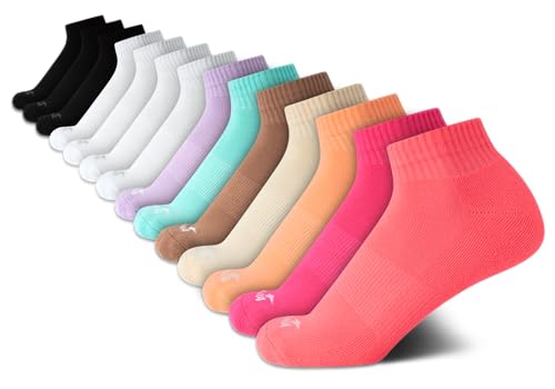 Avia Women's Socks - 14 Pack Comfort Cushion Quarter Cut Ankle Socks - Athletic Socks for Women (Sizes: 4-9, Extended: 9-12)