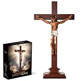Jesus Crucifixion Building Block Model for Adults, 588+ PCS Christian Display Statue, Faith-Based Home & Church Decor, Easter & Christmas Religious Gift, Compatible Brick Set
