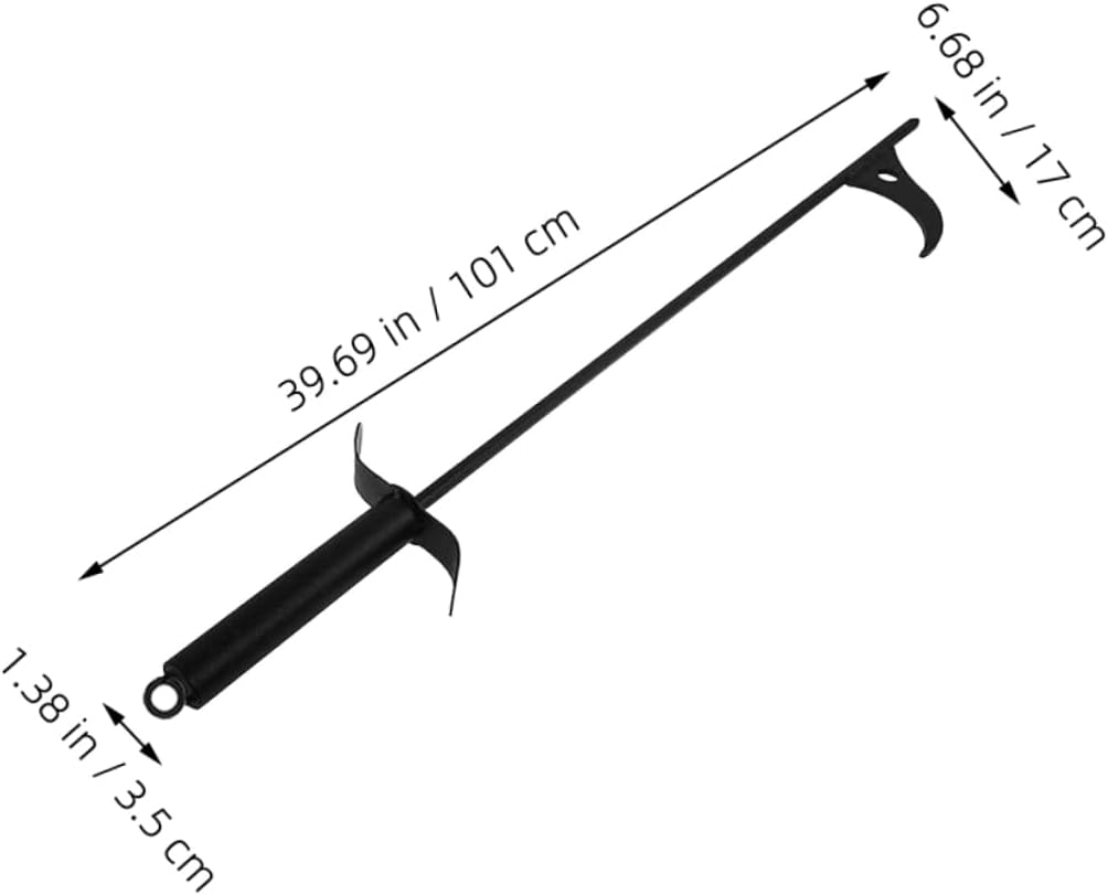 SHOWERORO Fireplace Poker Tool Steel Fire Pit Poker for Outdoor Indoor Use Comfortable Grip with Long Handle Fire Poker for Camping BBQ for Fire Pits