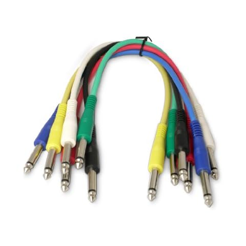 6 Snakebite Professional Patch Cables. Mono, straight, jack to jack connectors. Ideal for linking guitar effects pedals or use on studio patchbays Cover