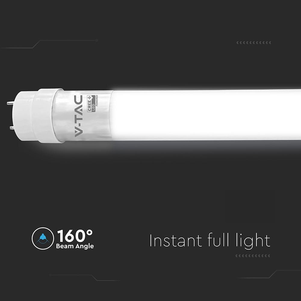 Juego de 5 tubos LED de 120 cm, luz blanca fría (6500 K), 1850 lúmenes, T8, G13-18 W (equivalente a 36 W), incluye arranque, tubo fluorescente, tubo fluorescente LED