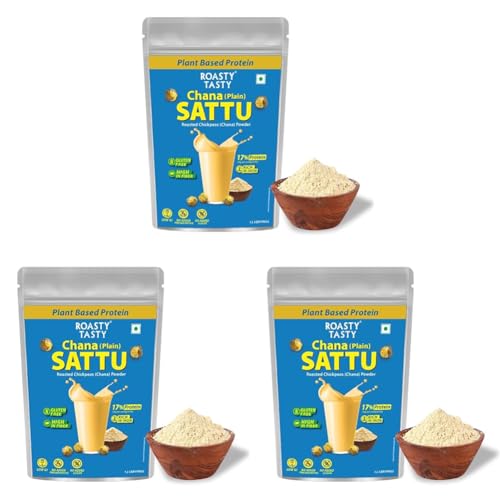 Image of Roasty Tasty Chana Sattu Powder | High in Protein | Chana Flour | Energy Booster | Healthy Food | Roasted Chana | Sattu Atta | 500 gm (Pack of 3)