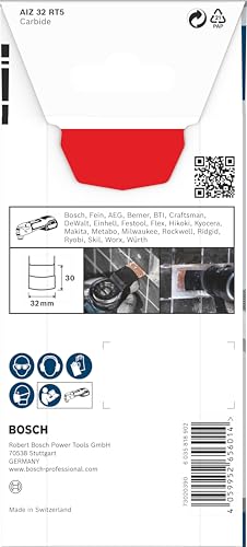 Bosch 1x PRO Multi Material AIZ 32 RT5 Blatt für Multifunktionswerkzeuge (für Mörtel, Porenbeton, Breite 32 mm, Professional Zubehör Multifunktionswerkzeug)