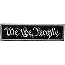 We The People Tactical Embroidered Morale Applique Fastener Hook&Loop Patch - Black
