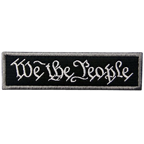 We The People Tactical Embroidered Morale Applique Fastener Hook&Loop Patch - Black