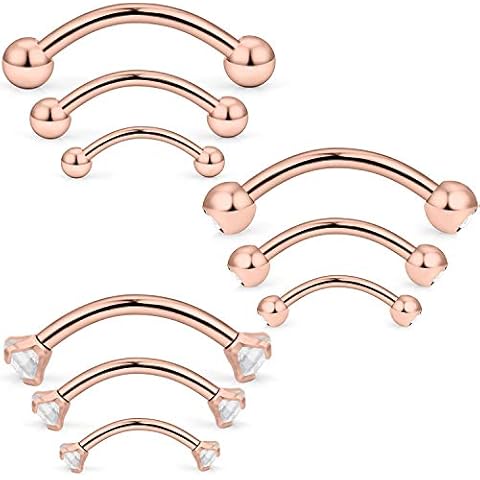 SCERRING 9PCS Stainless Steel Body Piercing Jewelry Cover