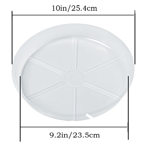 Idyllize 10 Pieces Of 10 Inch Clear Plastic Plant Saucer Drip Trays For Pots (10") #TOP1