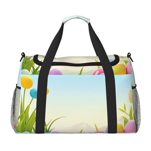 April Easter Travel Duffel Bag Lightweight Waterproof Carry On Tote Bag Foldable Weekender Overnight Bags Sport Gym Bag For Women Men