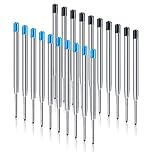 OFFCUP Gel Pen Refills, 20pcs Replaceable Metal Ballpoint Pens, Medium Point, Compatible for Work School Writing Stationery Office Supplies (Black/Blue)