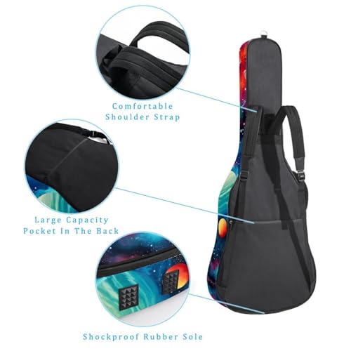 Étui souple guitare acoustique 109 cm avec poches et sangle dos Oxford - 3