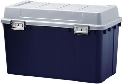 Iris Ohyama KB-780 Storage Box, Outdoor Delivery Box, Storage Supplies, Buckle Stocker, Airtight, Lid Included, 33.7 gal 105 L, Dark Blue