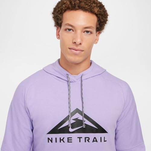 Nike Trail Magic Hour Moletom masculino de corrida Dri-Fit, Hortênsias/Hortênsias/Preto, G