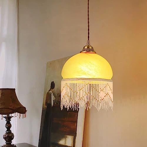 Candelabro de borla de vidrio con base de latón para iluminación E27 francesa 6