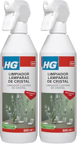 HG Limpiador Lámparas de Cristal, Producto de Limpieza para Accesorios de Iluminación de Cristal y Vidrio, No Daña las Superficies y Disuelve La Suciedad, Producto HG de Limpieza - 500 ml