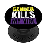 LGBTQ Gay Pride Regalo Divertido Agender Tercer Género No Binario PopSockets PopGrip Intercambiable
