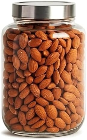 glass Jar 3000 ml | Round Jars for kitchen | Transparent Containers for Kitchen Pantry, Flour, Cereal, Masala, Dry Fruits | See Through Cap | Set of 1