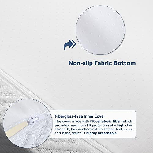 IULULU 8 Inch Twin Size Memory Foam Mattress, Mattresses in a Box Green Tea Gel Infused Mattresses, Breathable Removable Quilted Cover, Medium Feeling, White - Thumbnail 4