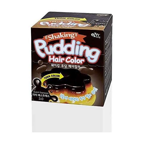 EZN Shaking Pudding Ammonia Free Hair Dye Kit Color 3.0 Dutch Espresso No Odor Self Hair Dye Kit Contain Keratin Korean Beauty Cover