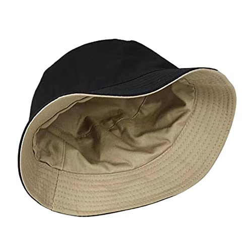 Yosemite Chapeau bob de couleur unie réversible à double bord délavé - Accessoire de mode pour homme et femme, kaki, 1 Cover
