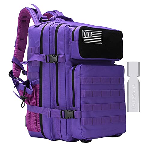 YUANZHOU Zaino tattico da 45 litri Zaino d'assalto militare Zaino Molle Zaini grandi Escursionismo all'aperto Campeggio Trekking Caccia,Purple