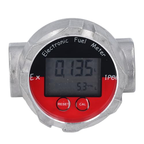 1 Inch Turbine Fuel Flows Meter, LCD Display Digital Turbine Flows Gauge Maximum 20MPa Fuel Flowmeter for Gasoline Water
