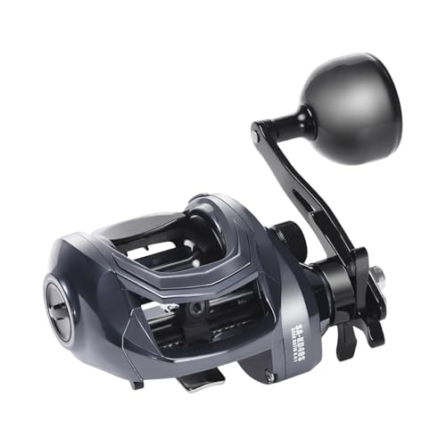Vaveren 6.4:1 Gear Ratio Baitcaster Fishing Reel Wide Grip Knob for Beginners 12 Level Brake 3.9x4.7inch 15kg Max Drag