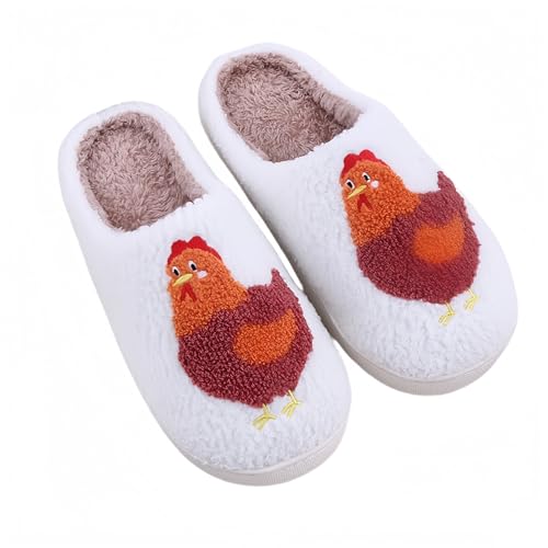 Cute Animal Slippers for Women and Men with Capybara or Chicken Embroidery Plush Memory Foam House Shoes with Soft Lining and Non Slip Sole for Indoor Use