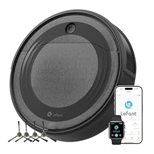 LEFANT Saugroboter M310, 4500Pa Superschlanker Staubsauger Roboter mit präziser Hindernisvermeidung, 180Min Laufzeit, HEPA-Filter, WLAN Roboterstaubsauger für Tierhaare, Teppiche & Hartböden