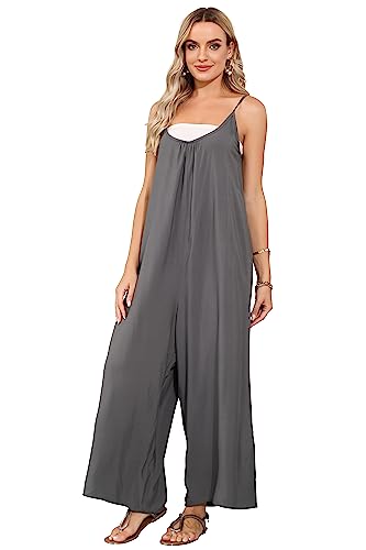 Image of BUENOS NINOS Women's V Neck Floral Maxi Dress Boho Printed Adjustable Spaghetti Strap Ethnic Beach Long Dress with Pockets