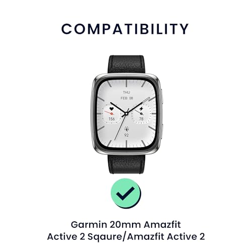 kwmobile 2X Sportarmband kompatibel mit 20mm Amazfit Active 2/2 Square/Active Edge/Bip 3 / GTS 3 4 Armband - Fitnesstracker Band Set aus TPU Silikon