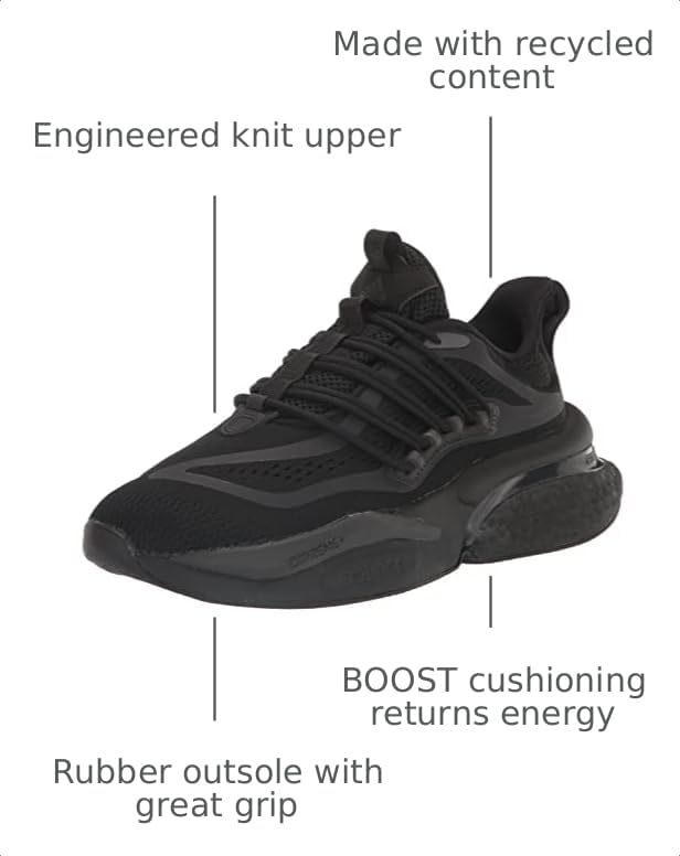 Image of Adidas Mens Alphaboost Knit Performance Running ShoesRunning Shoe