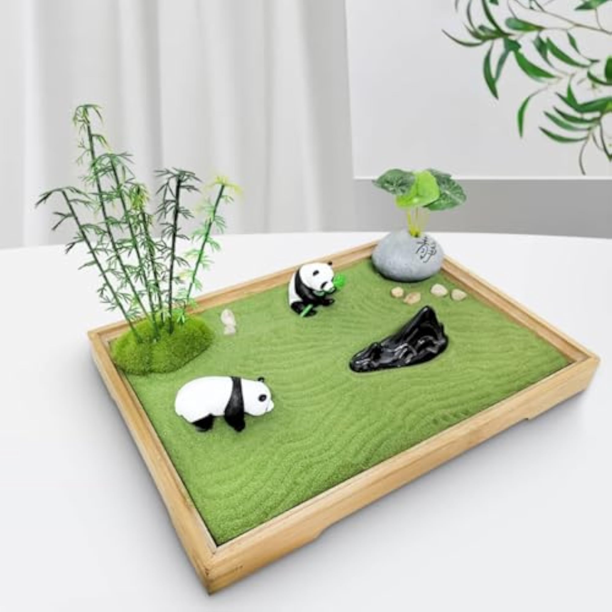 Compact Panda Sand Tray Decor Tabletop Decoration