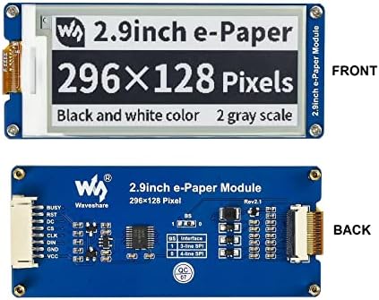 IBest 2.9inch E-paper Module 296x128 Resolution 3.3V/5V Two-Color E-Ink Display Module epaper Screen SPI Interface for Raspberry Pi/Arduino/Nucleo Support Partial Refresh