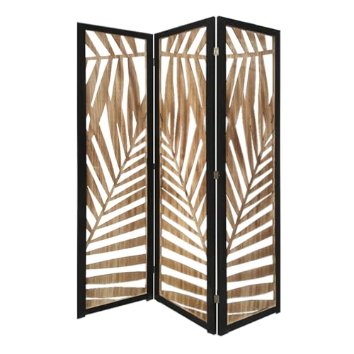 HomeStock Wooden Room Divider - 3 Panel Folding Screen -