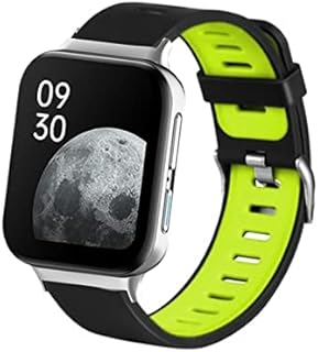 Replacement Bracelet for Oppo Watch 2 42mm,TryBest Soft Silicone Sport Strap Wristband Replacement Bracelet Adjustable 5.5-8.1 inch for Women Men Compatible for Oppo Watch 2 42mm - Black+Green