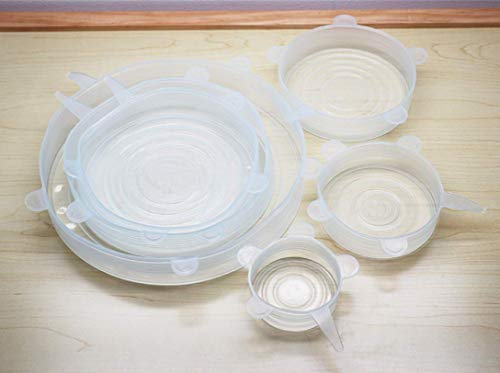 Tapas elásticas de silicona, 6 unidades, varios tamaños, tapas de silicona para cuencos de alimentos, tapas para tazas, sin BPA, aptas para lavavajillas, microondas, horno y congelador Cover