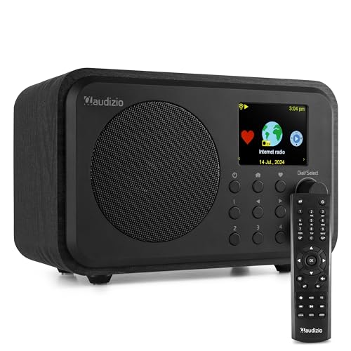 Audizio Vicenza Internetradio DAB Radio mit Bluetooth 5.1 mit Fernbedienung, WLAN, 10 Std. Akku, Line-Out, Küchenradio, FM/UKW, USB-C Ladekabel - DAB...