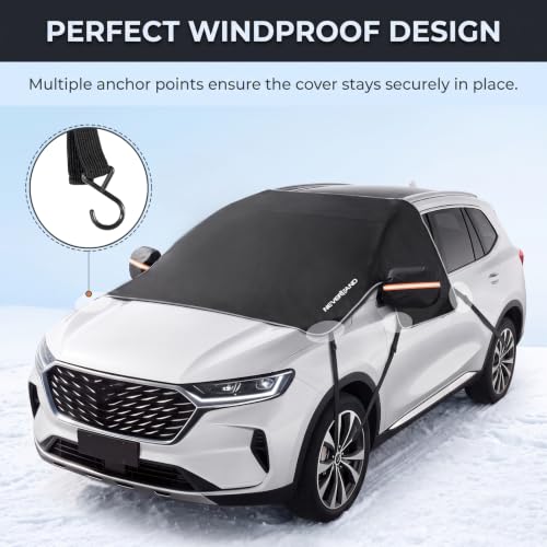 Image of NEVERLAND Car Windshield Cover for Ice and Snow, Windshield Snow Cover