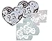 DIMAV Coordinato tavola Nozze d'Argento 25 Anni Matrimonio Set Silver con Piatti e tovaglioli a Forma di Cuore in Carta