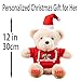 Personalized 2025 Photo Text Christmas Handmade Bear Plush Gift for Women Kids First Merry Christmas Customized Stuffed Animal Bear Home Decoration Red Hat