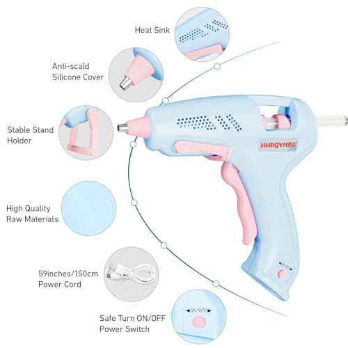 HHDQYMSG Cordless Hot Glue Gun, 20W Hot Glue Gun with 30PCS Premium Glue Sticks & 1m USB-C Cable, 2000mAh Built-in Battery Suitable for School Craft, Home Repair, DIY - Image 4