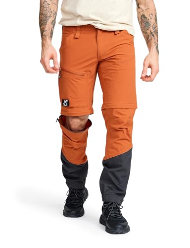 RevolutionRace RVRC GP Pro Stretch Zip-Off Pants für Herren, Wandelbare Wanderhosen für Outdoor-Aktivitäten, Teracotta Brown/Anthracite, M