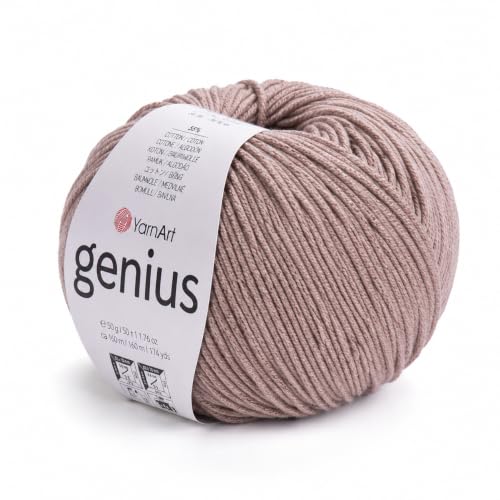 YarnArt Genius Soft Cotton Blend Yarn, 1 Pack (1.76 oz / 174 Yds)