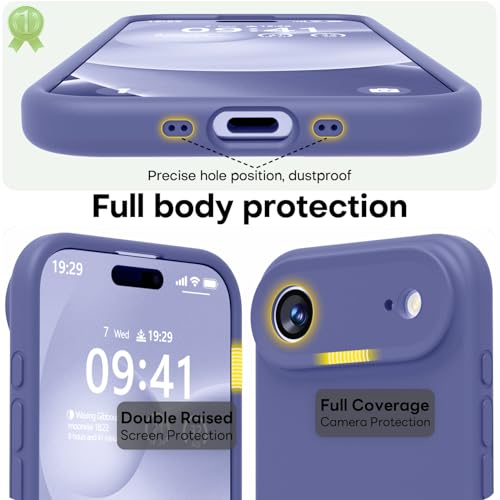 Image of LOVE 3000 Designed for iPhone Air Case, Premium Silicone [Compatible with Magsafe][Soft Anti-Scratch Microfiber Lining] Shockproof Protective Phone Case for Men Women 6.5 inch, Lavender Grey