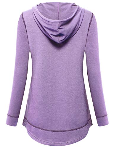 Moqivgi Womens Workout Outfits Fall Winter Running Jogging Hoodies Long Sleeve Gym Tops Ladies Moisture Wicking Quick Dry Exercise Fitness T Shirts Purple Medium #TOP1