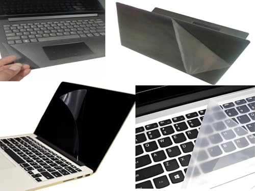 Image of Anjo 4 in 1 Combo Of 14 Inch & 16:10 Display Aspect Ratios Laptop Screen Protector, KeySkin, Body Lamination Trackpad Area & Lid-Back Side (Transparent)