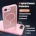 MOCCA Strong Magnetic for iPhone 16e Case [Compatible with Magsafe] [Full Camera Protection] Slim Translucent Matte Shockproof Cover for iPhone 16e Phone Case 6.1'',Pink
